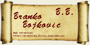 Branko Bojković vizit kartica